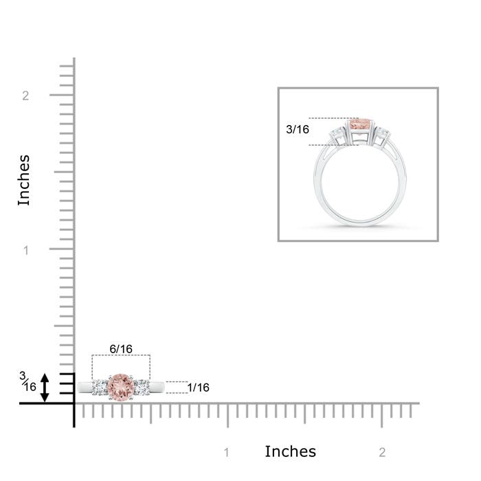 AAAA - Morganite / 0.51 CT / 14 KT White Gold