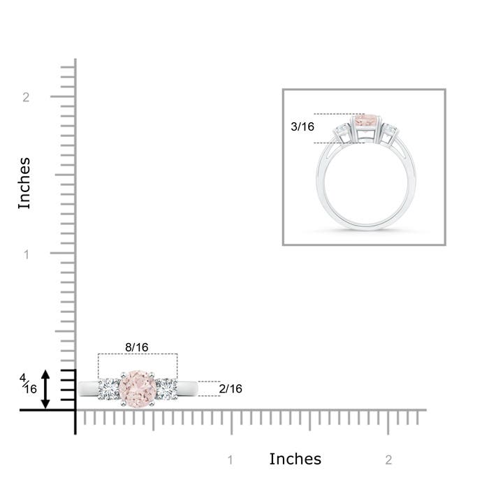 A - Morganite / 0.91 CT / 14 KT White Gold