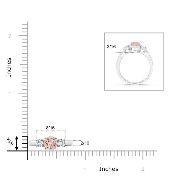 AAA - Morganite / 0.91 CT / 14 KT White Gold