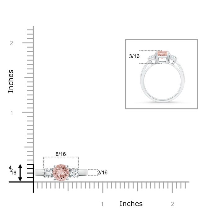 AAAA - Morganite / 0.91 CT / 14 KT White Gold