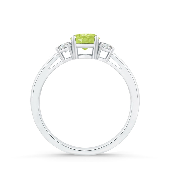 5mm A Round Peridot & Diamond Three Stone Engagement Ring in P950 Platinum product image