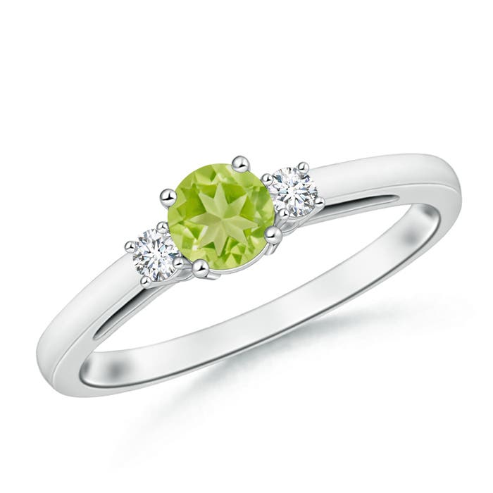 AA - Peridot / 0.64 CT / 14 KT White Gold