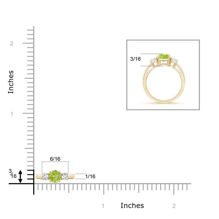 AA - Peridot / 0.64 CT / 14 KT Yellow Gold