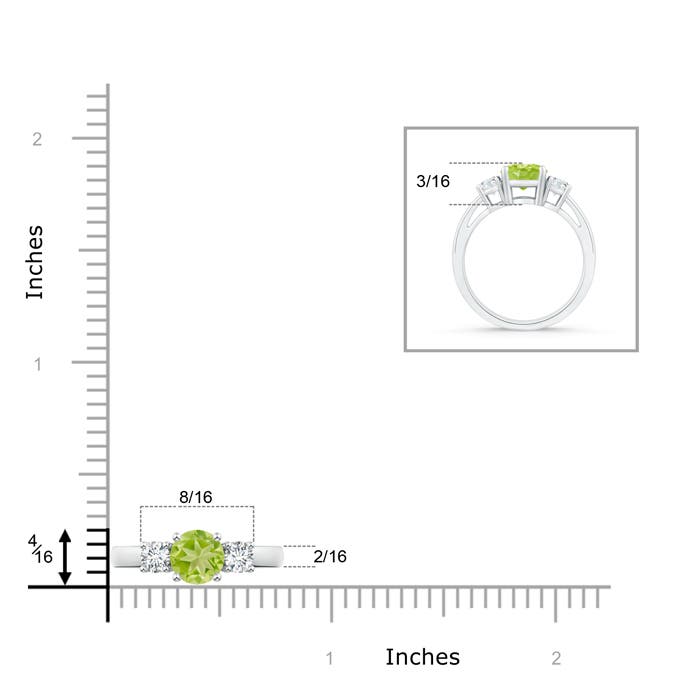 AA - Peridot / 1.16 CT / 14 KT White Gold