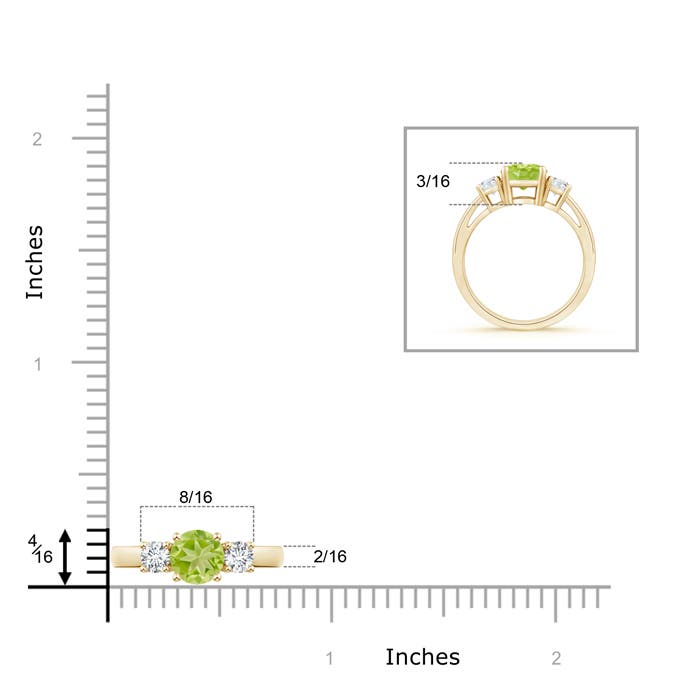 AA - Peridot / 1.16 CT / 14 KT Yellow Gold