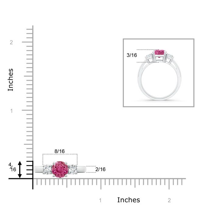 AAAA - Pink Sapphire / 1.21 CT / 14 KT White Gold