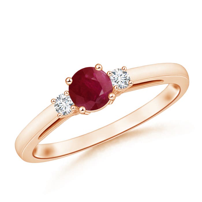 A - Ruby / 0.69 CT / 14 KT Rose Gold