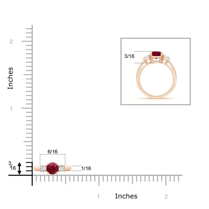 A - Ruby / 0.69 CT / 14 KT Rose Gold