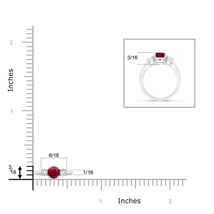 A - Ruby / 0.69 CT / 14 KT White Gold