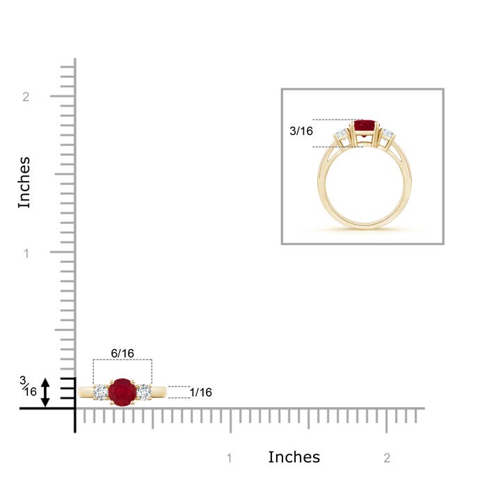 AA - Ruby / 0.69 CT / 14 KT Yellow Gold