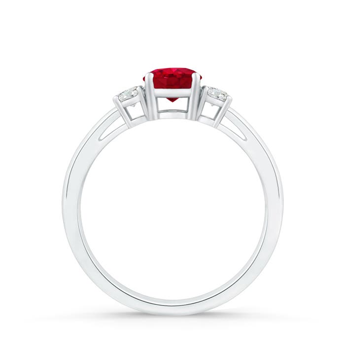 AAA - Ruby / 0.69 CT / 14 KT White Gold