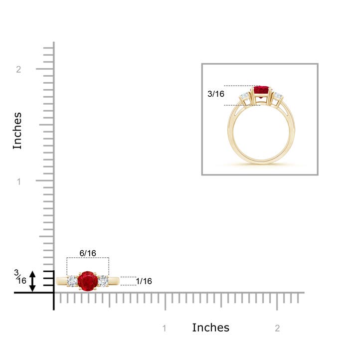 AAA - Ruby / 0.69 CT / 14 KT Yellow Gold