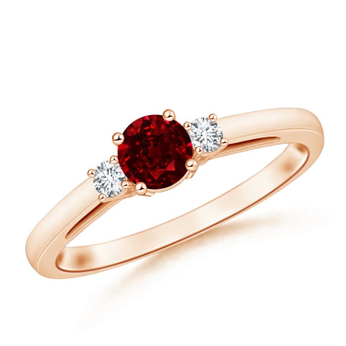 AAAA - Ruby / 0.69 CT / 14 KT Rose Gold