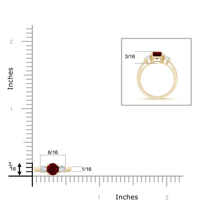 AAAA - Ruby / 0.69 CT / 14 KT Yellow Gold