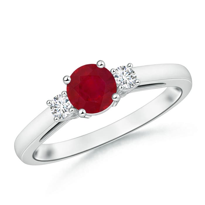 AA - Ruby / 1.21 CT / 14 KT White Gold