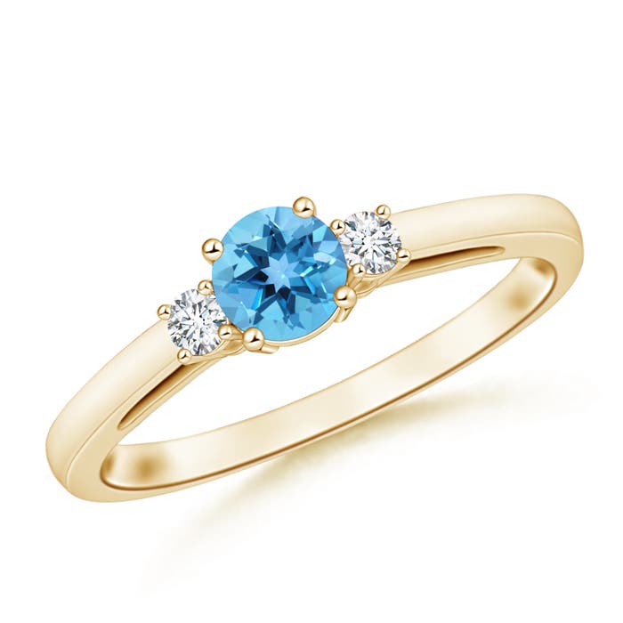 AA - Swiss Blue Topaz / 0.69 CT / 14 KT Yellow Gold