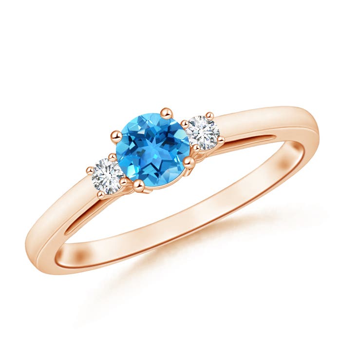 AAA - Swiss Blue Topaz / 0.69 CT / 14 KT Rose Gold