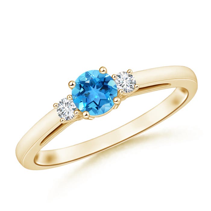 AAA - Swiss Blue Topaz / 0.69 CT / 14 KT Yellow Gold