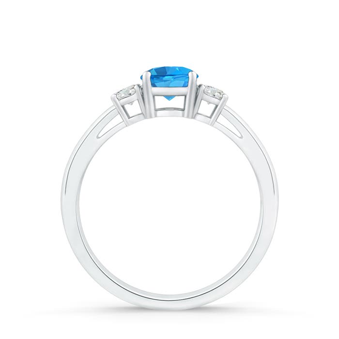 AAAA - Swiss Blue Topaz / 0.69 CT / 14 KT White Gold