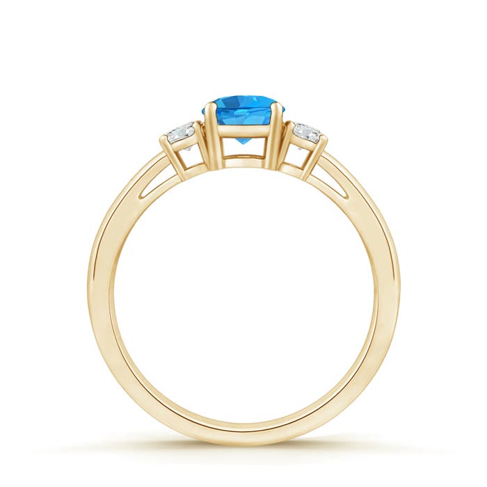 AAAA - Swiss Blue Topaz / 0.69 CT / 14 KT Yellow Gold