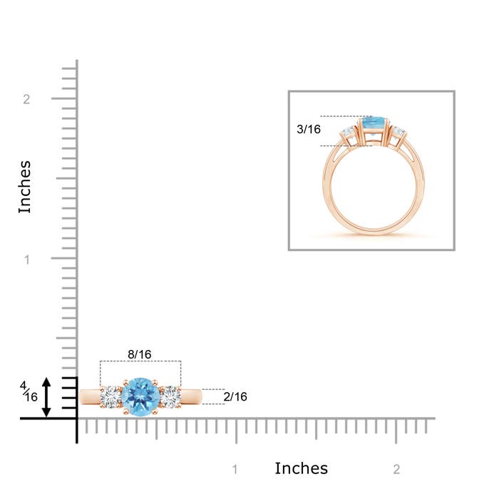 A - Swiss Blue Topaz / 1.16 CT / 14 KT Rose Gold