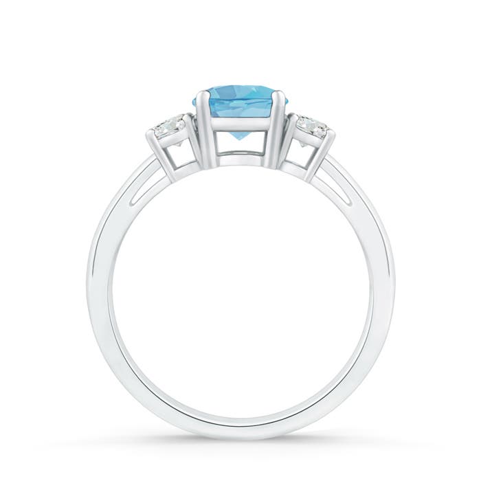 A - Swiss Blue Topaz / 1.16 CT / 14 KT White Gold