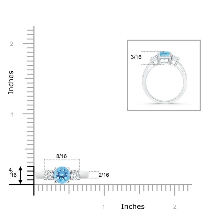 A - Swiss Blue Topaz / 1.16 CT / 14 KT White Gold