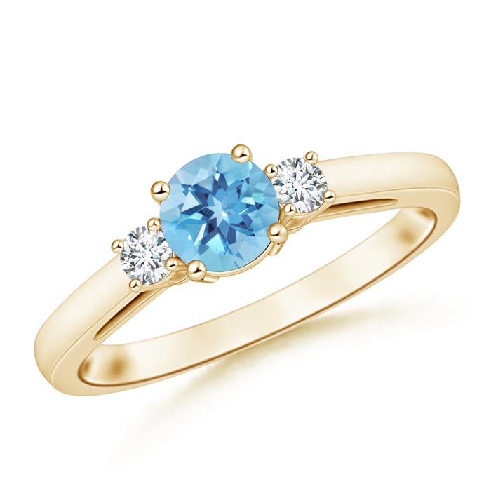 A - Swiss Blue Topaz / 1.16 CT / 14 KT Yellow Gold