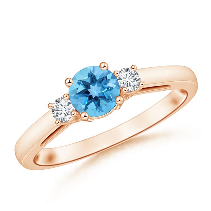 AA - Swiss Blue Topaz / 1.16 CT / 14 KT Rose Gold