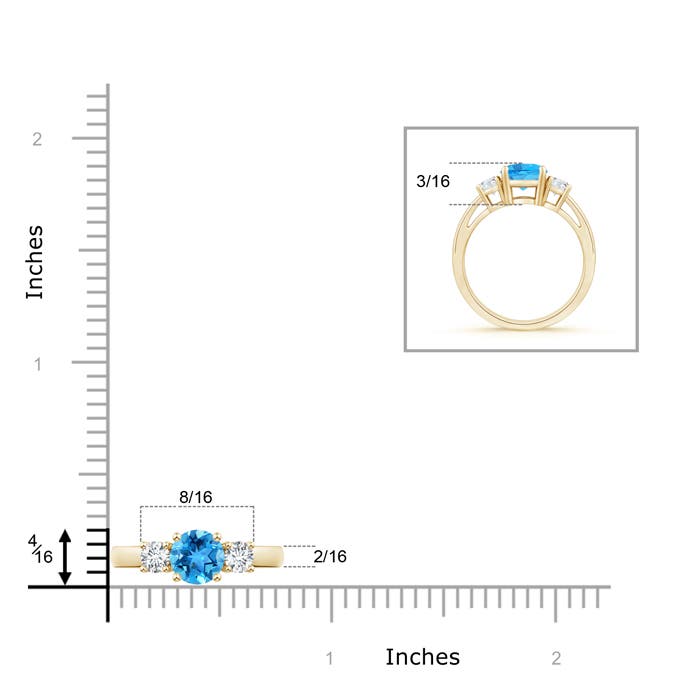 AAA - Swiss Blue Topaz / 1.16 CT / 14 KT Yellow Gold