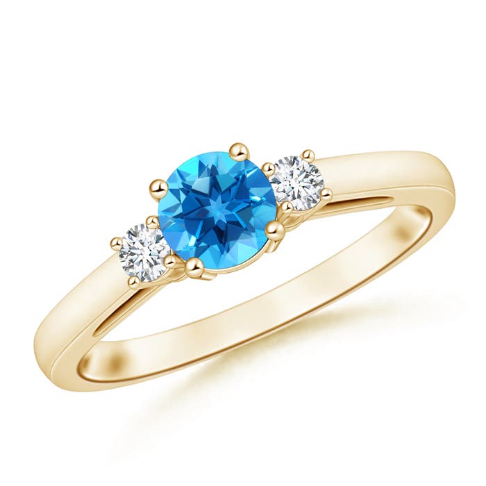 AAAA - Swiss Blue Topaz / 1.16 CT / 14 KT Yellow Gold