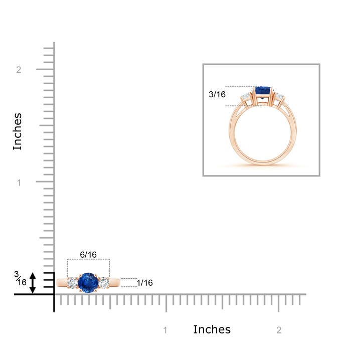 AAA - Blue Sapphire / 0.69 CT / 14 KT Rose Gold