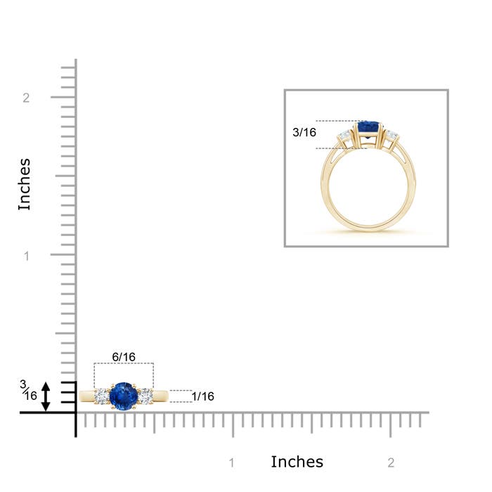 AAA - Blue Sapphire / 0.69 CT / 14 KT Yellow Gold