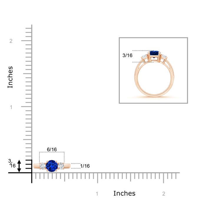 AAAA - Blue Sapphire / 0.69 CT / 14 KT Rose Gold