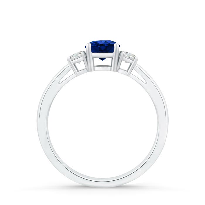 AAAA - Blue Sapphire / 0.69 CT / 14 KT White Gold