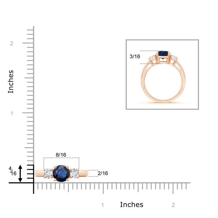 AA - Blue Sapphire / 1.21 CT / 14 KT Rose Gold