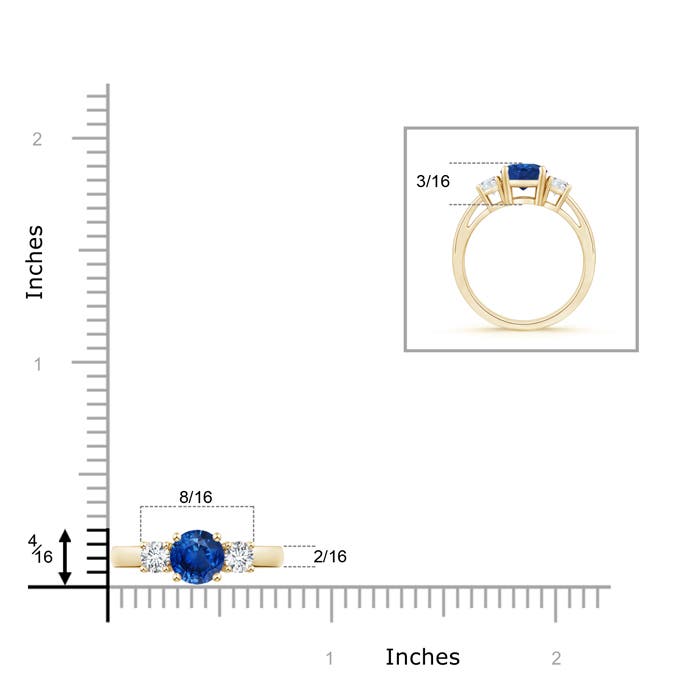 AAA - Blue Sapphire / 1.21 CT / 14 KT Yellow Gold