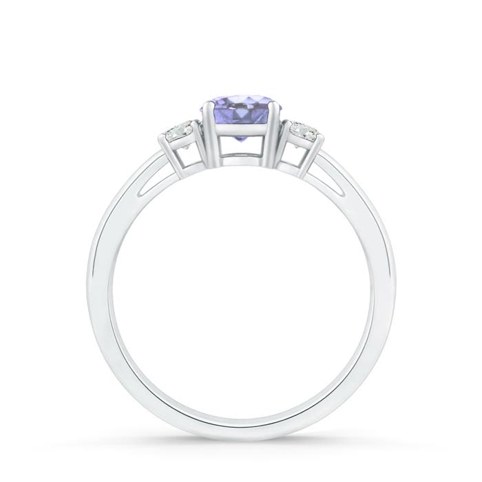 A - Tanzanite / 0.59 CT / 14 KT White Gold