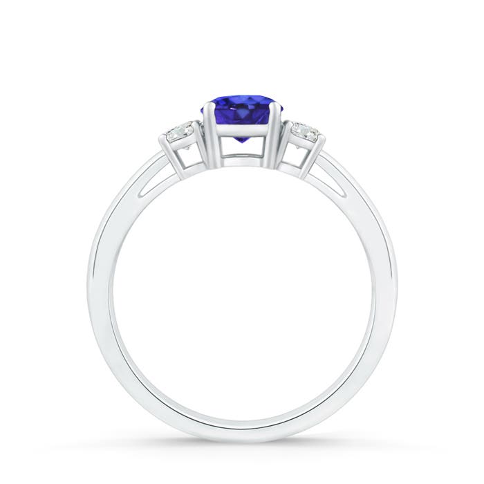 AAAA - Tanzanite / 0.59 CT / 14 KT White Gold