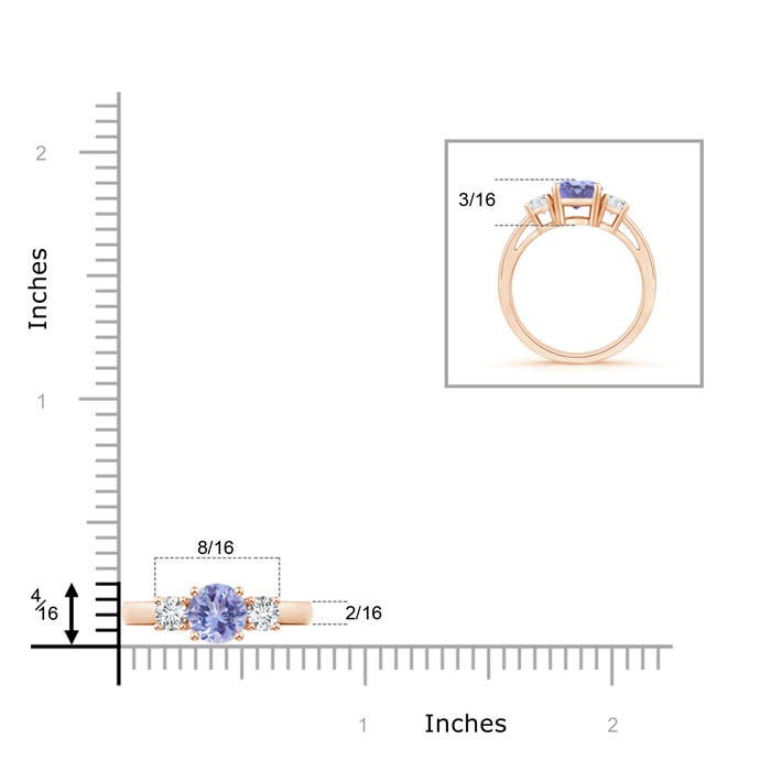 A - Tanzanite / 1.11 CT / 14 KT Rose Gold