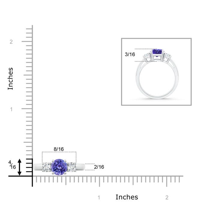 AA - Tanzanite / 1.11 CT / 14 KT White Gold