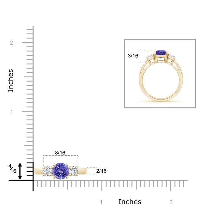 AA - Tanzanite / 1.11 CT / 14 KT Yellow Gold