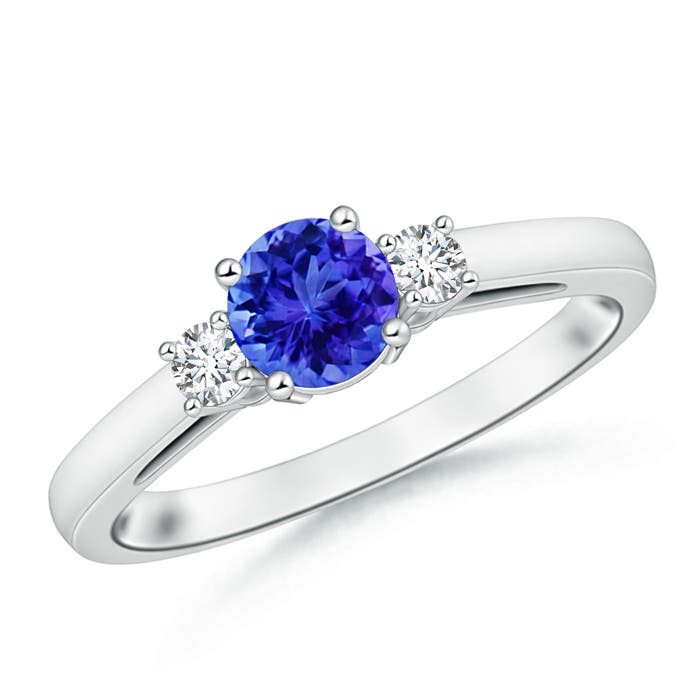 AAA - Tanzanite / 1.11 CT / 14 KT White Gold