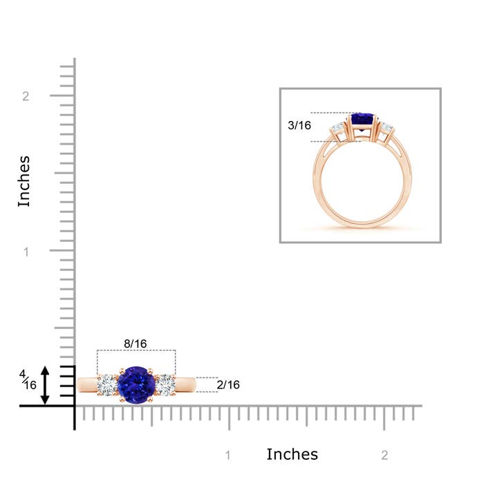 AAAA - Tanzanite / 1.11 CT / 14 KT Rose Gold