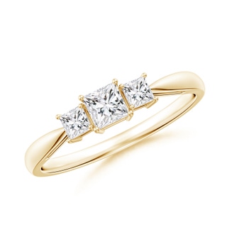 3.5mm HSI2 Three Stone Princess-Cut Diamond Ring in 9K Yellow Gold