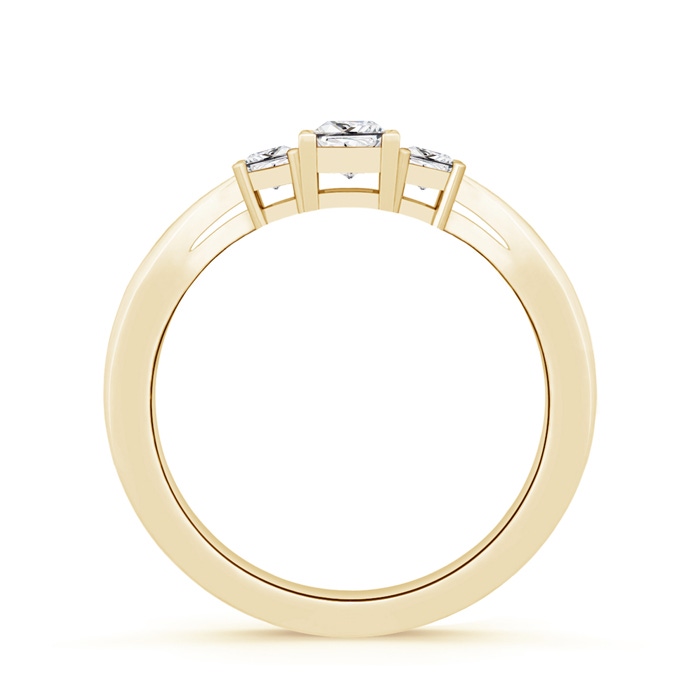 3.5mm HSI2 Three Stone Princess-Cut Diamond Ring in Yellow Gold Product Image