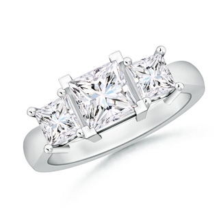 5.5mm GVS2 Three Stone Princess-Cut Diamond Ring in P950 Platinum