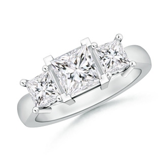 5.5mm HSI2 Three Stone Princess-Cut Diamond Ring in P950 Platinum