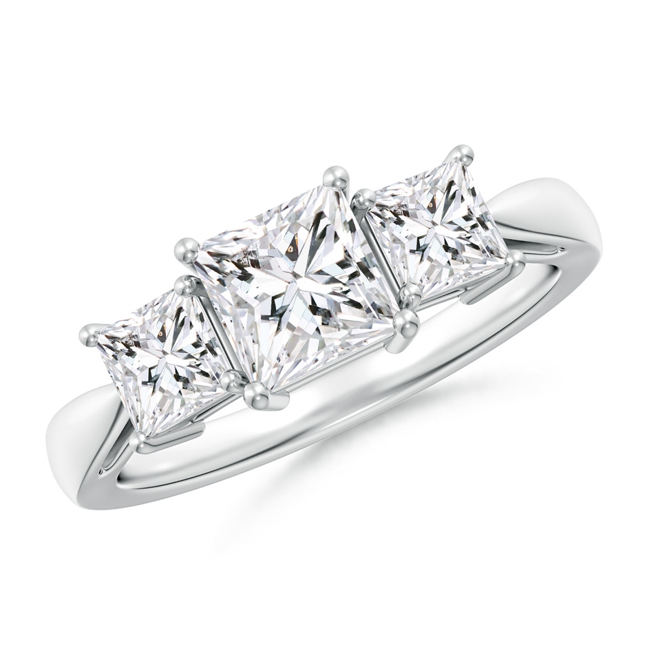 5.5mm HSI2 Three Stone Princess-Cut Diamond Ring in P950 Platinum 