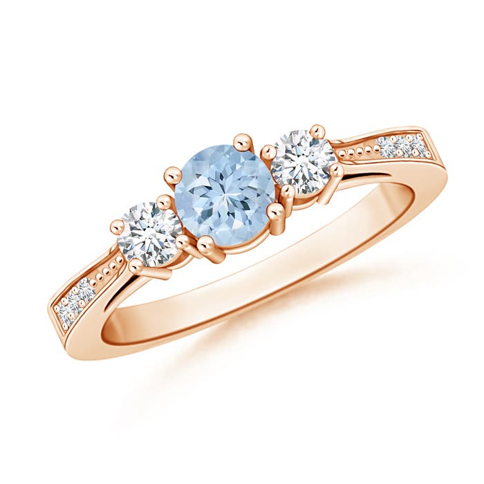 AA - Aquamarine / 0.68 CT / 14 KT Rose Gold